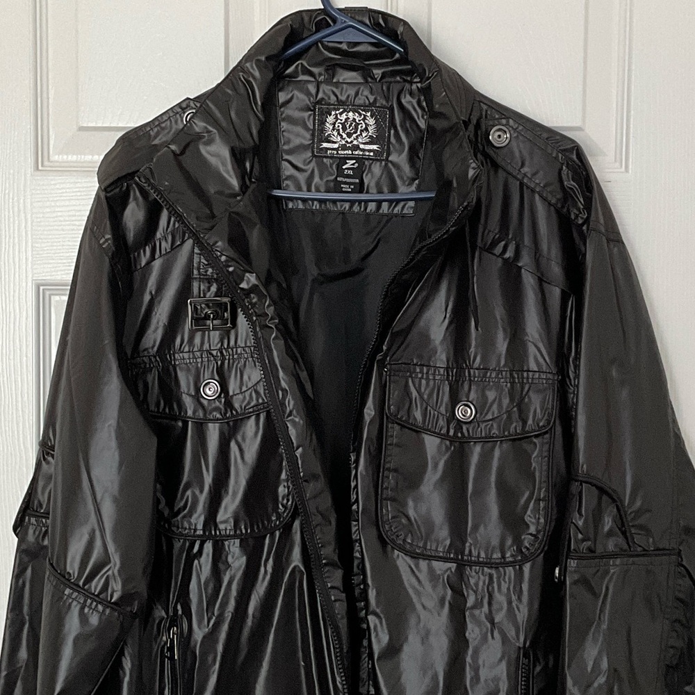 Jeep Black Shiny Lightweight Zip Jacket
